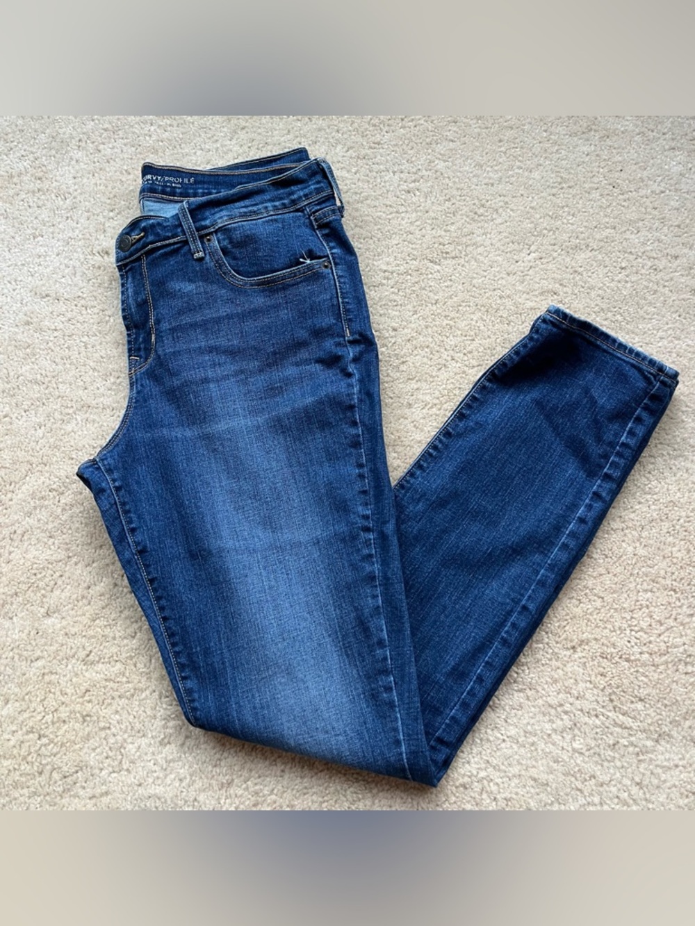 🌻Old Navy Curvy Mid-Rise Straight Blue Jeans - 12 Long - VGUC - Stretch